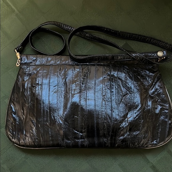 Vintage Elegant Black Quilted Eel-skin Women's Bag - Picture 5 of 7